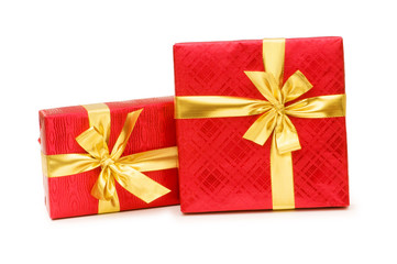 Gift boxes isolated on the white background