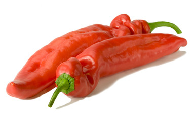 Sweet peppers on white background