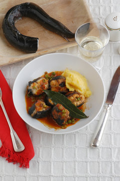 Anguilla in umido coi piselli - Secondi di pesce del Veneto