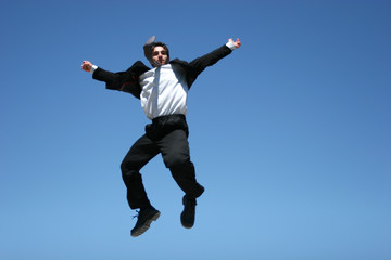 Ecstatic businessman