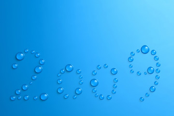 New year 2009 blue background