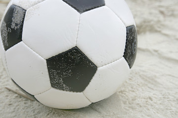 soccer ball on the beach