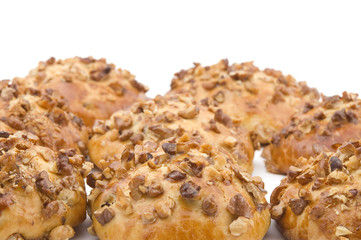 baking bun on white close up