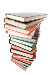big pile of books isolated