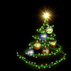 Fototapeta na wymiar abstract christmas tree spiral