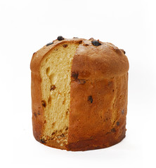 Panettone cortado.