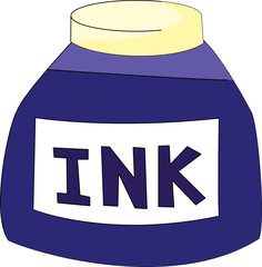 vector Illustration of a bottle of ink