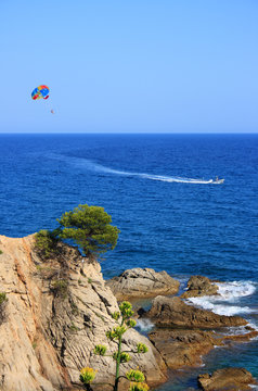 Costa Brava (Spain) with parasailer