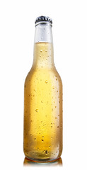 Non-glossy white beer bottle