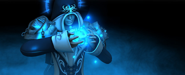 female mage casting spell