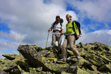 Hiking in the Carpathian mountains..