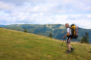 Fototapeta na wymiar Hiking in the Carpathian mountains..