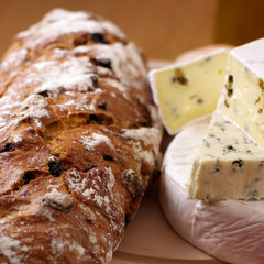 Loaf of Bread and French Cheese