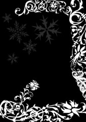 Weihnachtsstimmung_Hintergrund Gothic Schneeflocken schwarz
