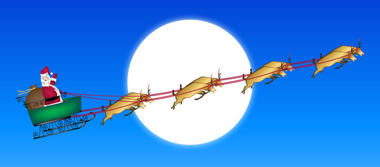 Santa Across Moon