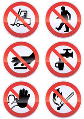 Panneaux d'interdiction de chantier (métal détouré)