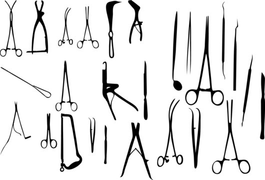 medical instruments silhouettes