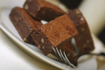 chocolate brownie and milk