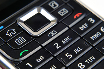 Mobile phone's buttons closeup