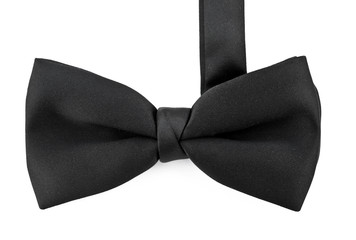 Black bow tie isolated against white