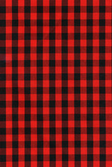 Red and black checkered fabric texture