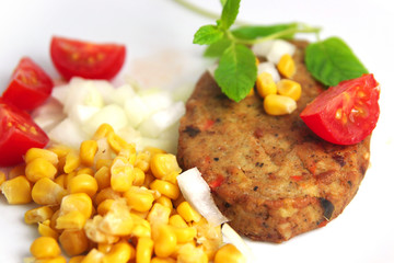 Galette de soja et légumes