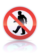 Interdit aux pi&eacute;tons (reflet)