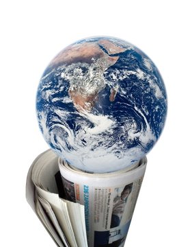 Earth in a newspaper tube