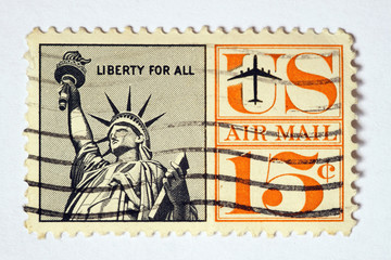 USA air mail postage stamp