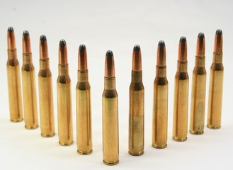 Rifle shells in a row