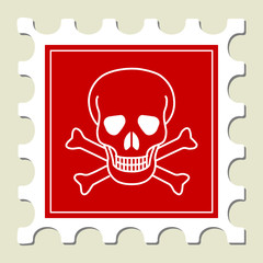 Skull - Danger Sign Stamp