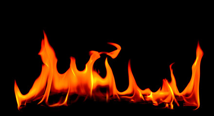 Fire on a black background.