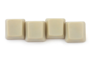 Four blank computer buttons