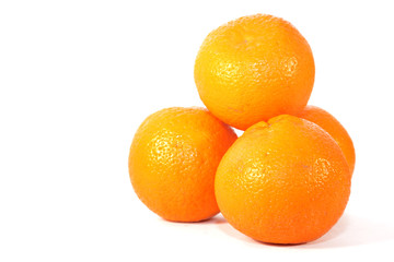 Oranges isolated on white background