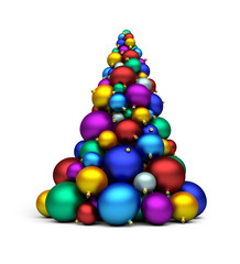 christmas tree - a stack of colorful bomblets; 3d rendering