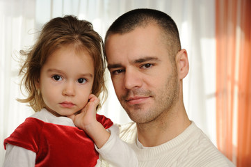 Daddy with the daughter close up