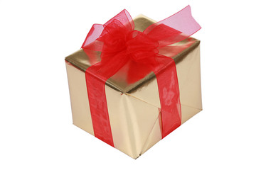 Elegant red and gold present