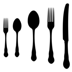 spoon, knife and fork vector
