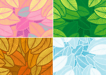 Four seasons foliage pattern design.