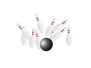 Bowling white isolated