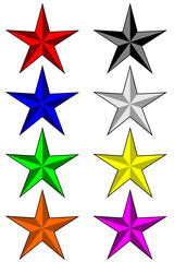 Assorted color stars vector