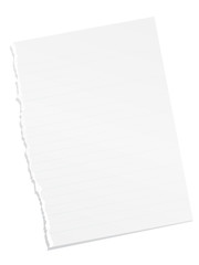 Ripped blank lined paper
