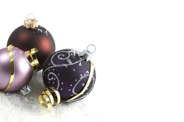 Christmas Baubles & Gold Ribbons