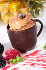 Tiramisu cake in chocolate cup