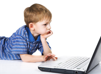 Child and laptop