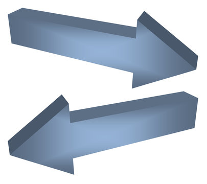 Fl&egrave;ches bleues directionnelles 3d