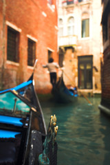 Fototapeta na wymiar Gondola nose on water