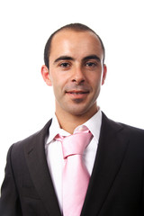 young business man portrait in white background