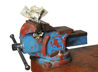 Money Being Crunched by Press