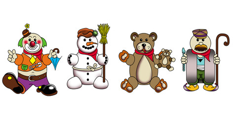 CHARACTERS FOR CHILDREN ON WHITE BACKGROUND